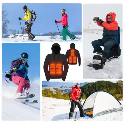 WinterGlow™ Navigator: Men's USB Heated Fleece Hoodie (Electric Heating Sweatshirt)