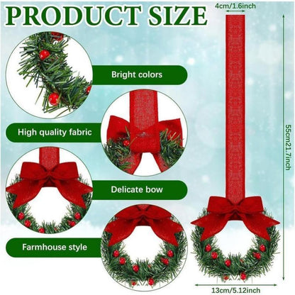 WinterGlow™ Mini Wreaths (4-Pack) – Bows & Berries Holiday Decor