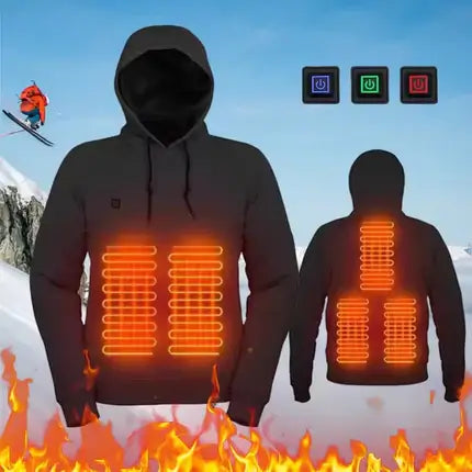 WinterGlow™ Navigator: Men's USB Heated Fleece Hoodie (Electric Heating Sweatshirt)