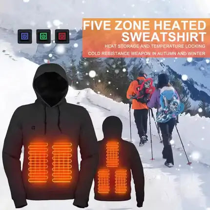 WinterGlow™ Navigator: Men's USB Heated Fleece Hoodie (Electric Heating Sweatshirt)